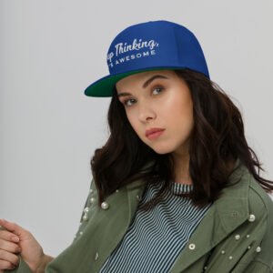 flat-bill-cap-royal-blue-keep thinking, it's awesome