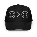 foam trucker hat happy